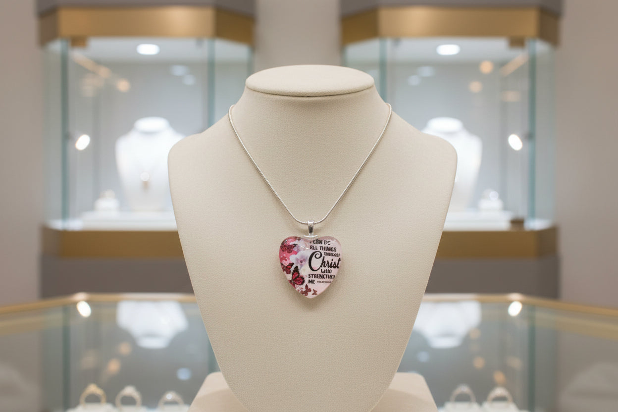 Faith Heart Necklace & Wallet Women's Gift Set