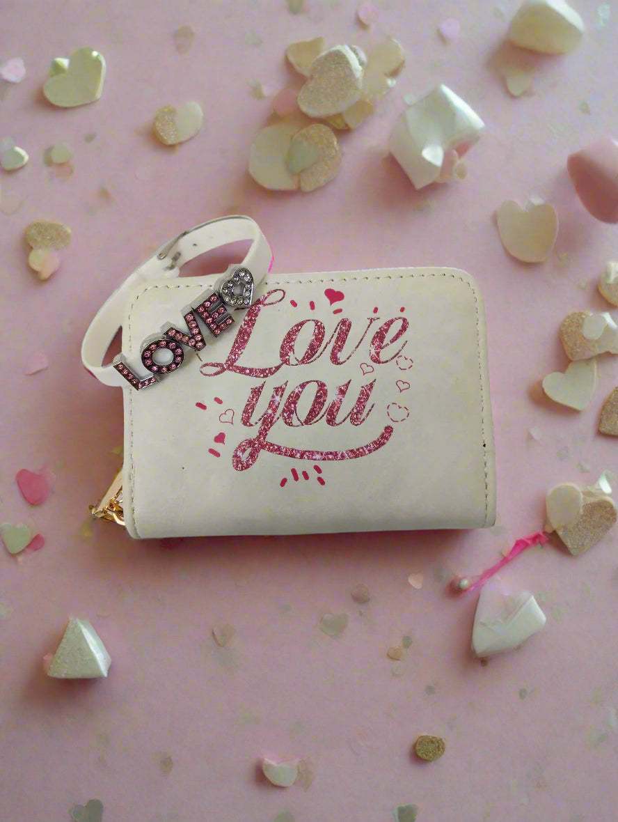 Rhinestone Love Bracelet & Wallet Women's Gift Set