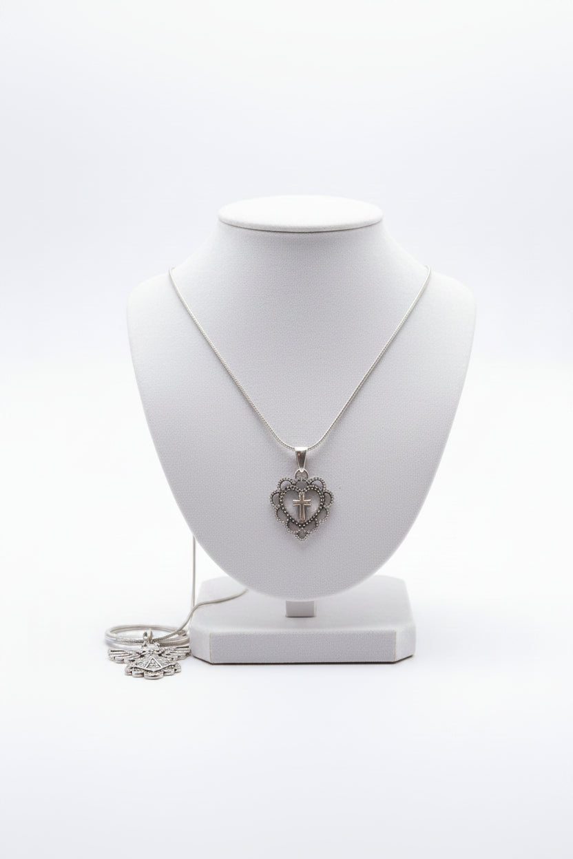 Cross Heart necklace & Faith-based Tumblers