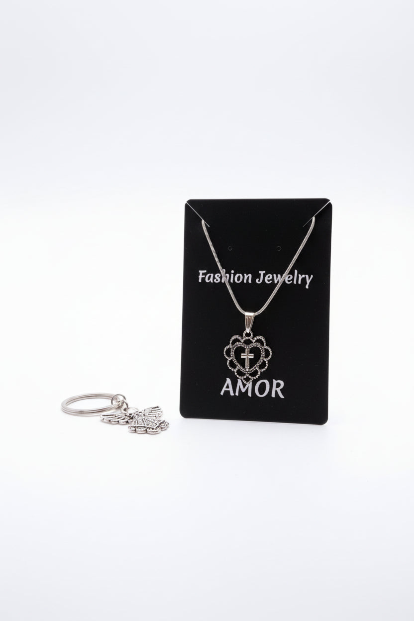 Cross Heart necklace & Faith-based Tumblers