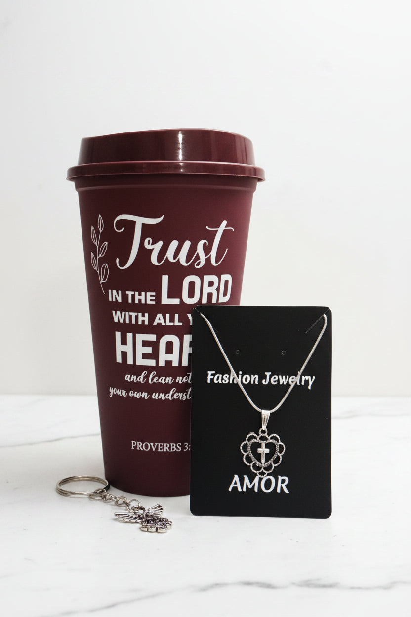 Cross Heart necklace & Faith-based Tumblers