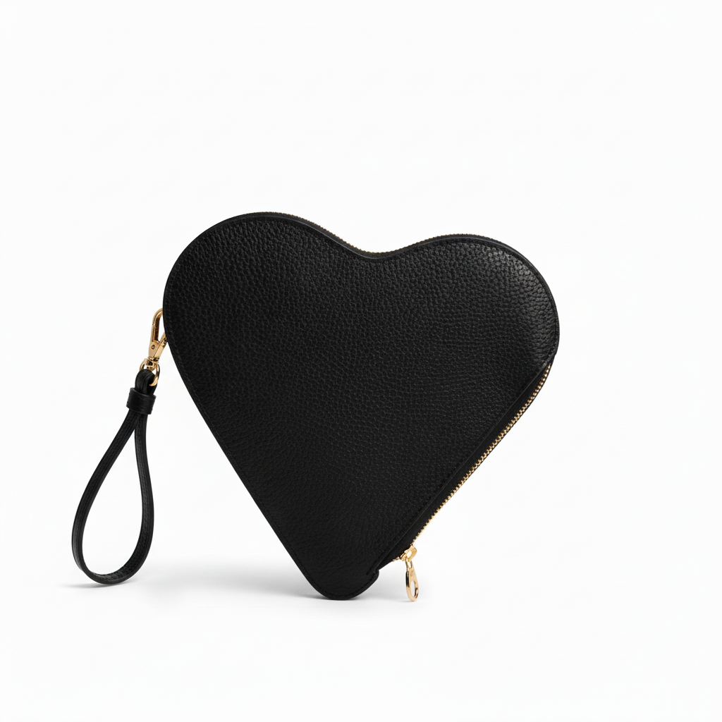 Black Heart Clutch Purse