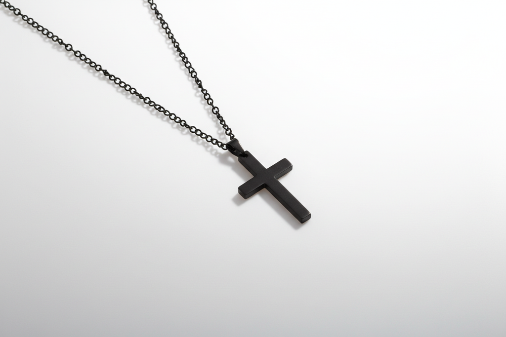 Black Cross Necklace - Solo Shot