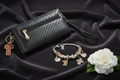 Blessed & Carried - Purse and Bracelet Flat Lay