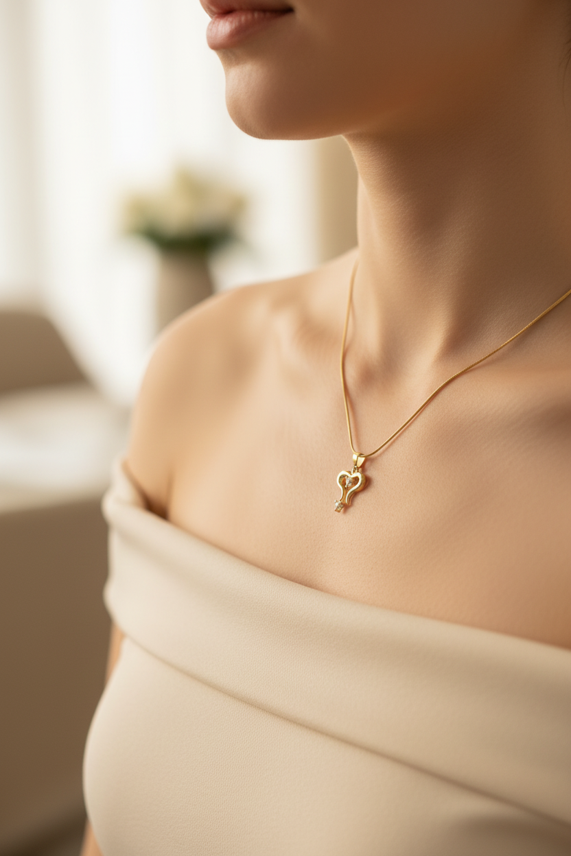 Heart Drop Necklace - Lifestyle Wear Shot