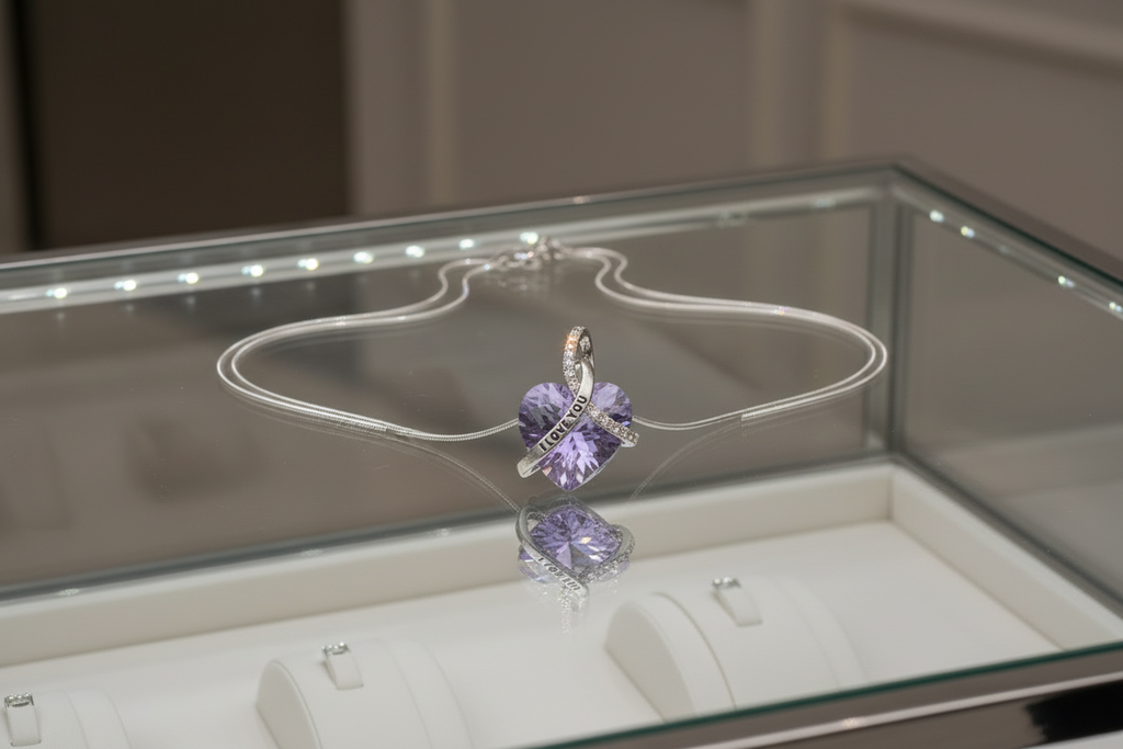 Iridescent Crystal Heart Necklace