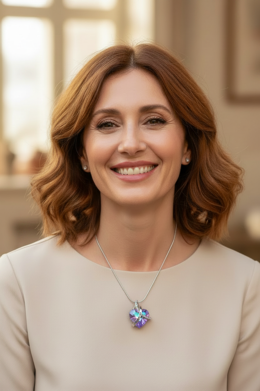 Iridescent Crystal Heart Necklace