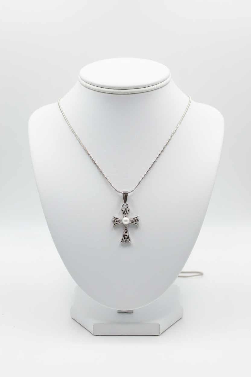 Pearl Cross Necklace